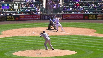 NYY@COL: LeMahieu hits an RBI single to center