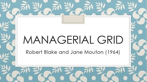 Managerial Grid by Robert Blake and Jane Mouton- 1964