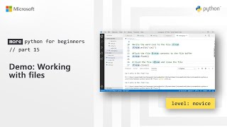 Demo: Working with files | More Python for Beginners [15 of 20] Content