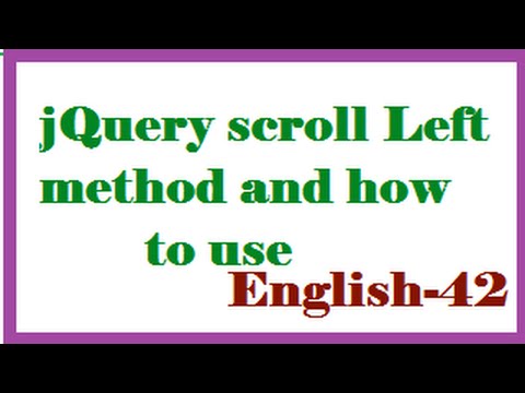 What is jQuery scroll Left method and how to use English-42-vlr training