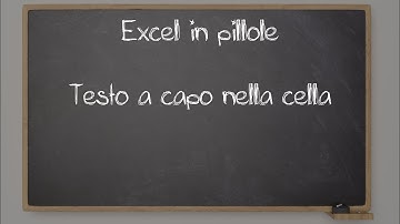 Excel Testo a capo nella cella