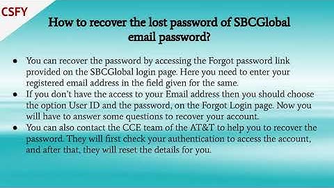 SBCGlobal Mail Settings
