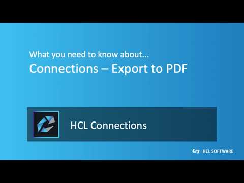 Connections Export PDF