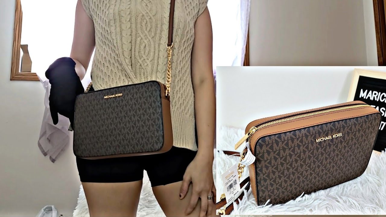 Michael Kors Jet Set Large Saffiano Leather Crossbody Bag in Brown/Acorn by  @springflingmnlph 