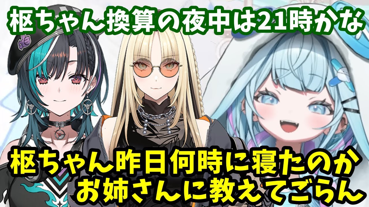 枢ちゃんの生活リズムに驚きが隠せないニコたん千速ちゃん【ホロライブ切り抜き/虎金妃笑虎/輪堂千速/水宮枢】