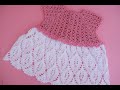 Falda a crochet para vestido de niña . Con graficos en el video