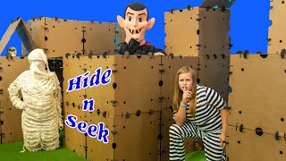 Assistant has a Game Hide N Seek in the Giant Box Fort