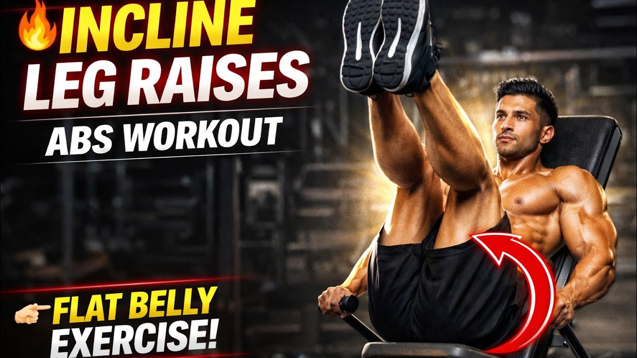 Incline Leg Raises Exercise | Lower Abs Workout at Home | Six Pack Abs ...