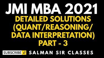 ANSWER KEY| JAMIA MBA 2021| Solution with Explanation| JMI 2021 MBA Entrance Exam Questions| PART- 3