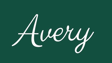 Learn how to Sign the Name Avery Stylishly in Cursive Writing