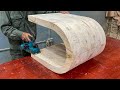 Build A Wonderfully Soft Curved Table From Wooden Strips // Processing Curved Wood By Separate Way