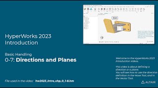HyperMesh 2023 Introduction 07 - Defining a Direction or a Plane