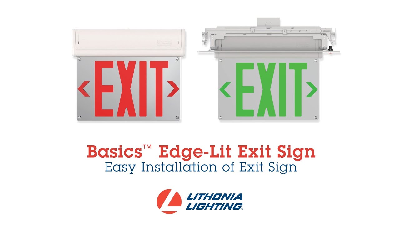 Basics™ Edge-Lit Exit Sign Installation - YouTube