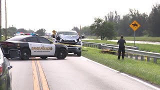 Police investigate after truck crash that left 2 people hurt, 2 horses dead