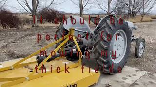 1947 Ford 2N - Behlen rotary mower (brush hog) #4, Home made "Stay chains"