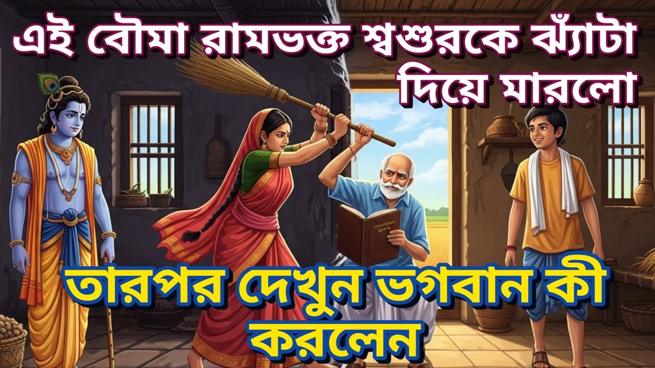 এই বৌমা রামভক্ত শ্বশুরকে ঝ্যাঁটা দিয়ে মারলো, তারপর দেখুন ভগবান কী করলেন Bangla story