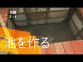 金魚とメダカの池を作ります。