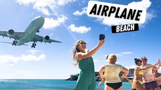 ⛵️ AIRPLANE BEACH | Jet Blast & Low Landings at Maho Beach, St. Martin Ep.293