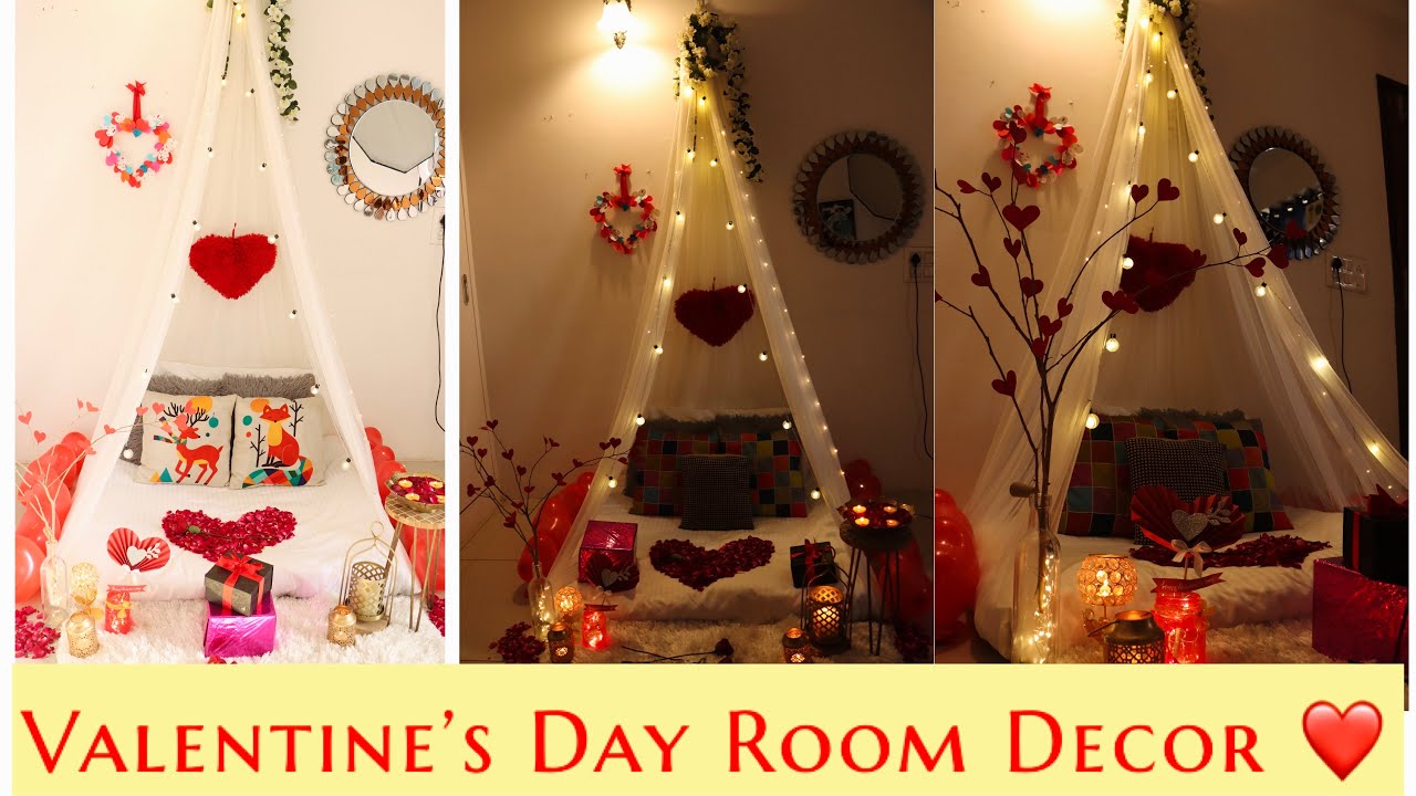 Valentine\'s day Decoration idea| Easy Canopy Decorations/ Romantic ...