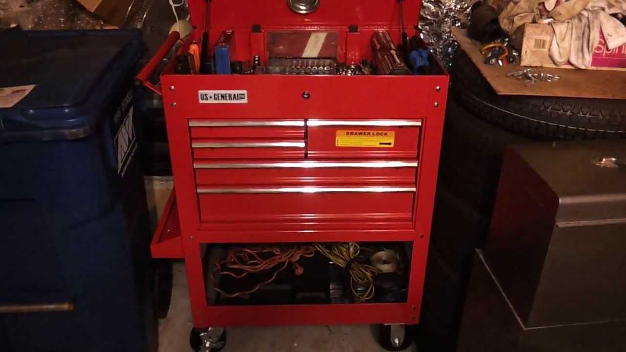 US General 5 drawer tool cart. YouTube