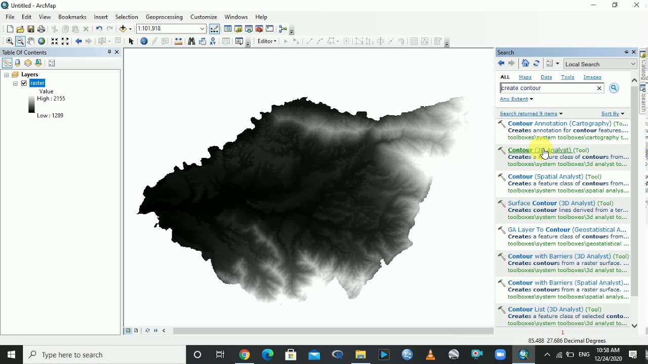 Video 10: How to create contour using digital elevation model? - YouTube