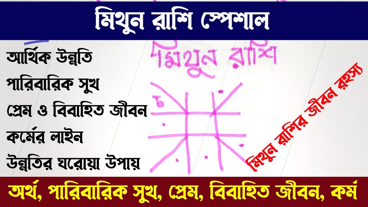 মিথুন রাশির ( Mithun Rashi) অর্থ,পরিবার, শিক্ষা, প্রেম, বিবাহ,  কর্ম কেমন হয় | #মিথুনরাশি | #gemini 