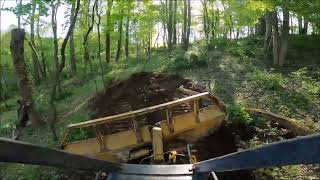 Threading The Needle Dozing A Road On A Tight Hill Between Some Big Poplar