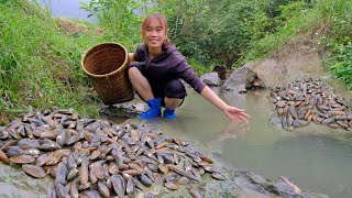 360 days of building a life - Catching boys in the stream and cooking - Building Free Life