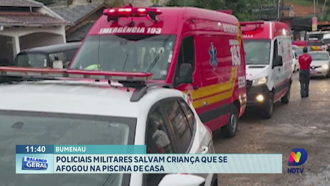 Blumenau: policiais militares salvam criança que se afogou na piscina em casa