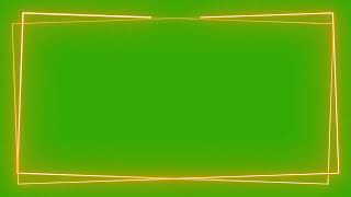Yellow Neon Double Border Green Screen Overlay Motion Graphics 4K 30fps Copyright Free
