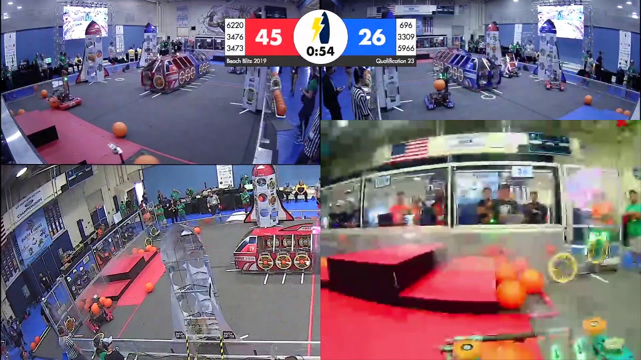 FRC3476 Beach Blitz Qual 23 Vision Cam/Match Cam Side by Side