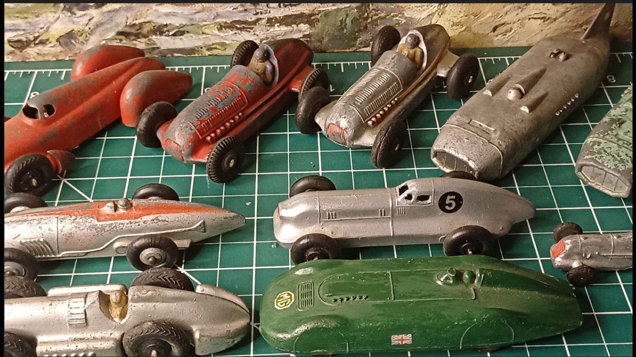 Dinky racing cars. 1950s all played with condition - YouTube