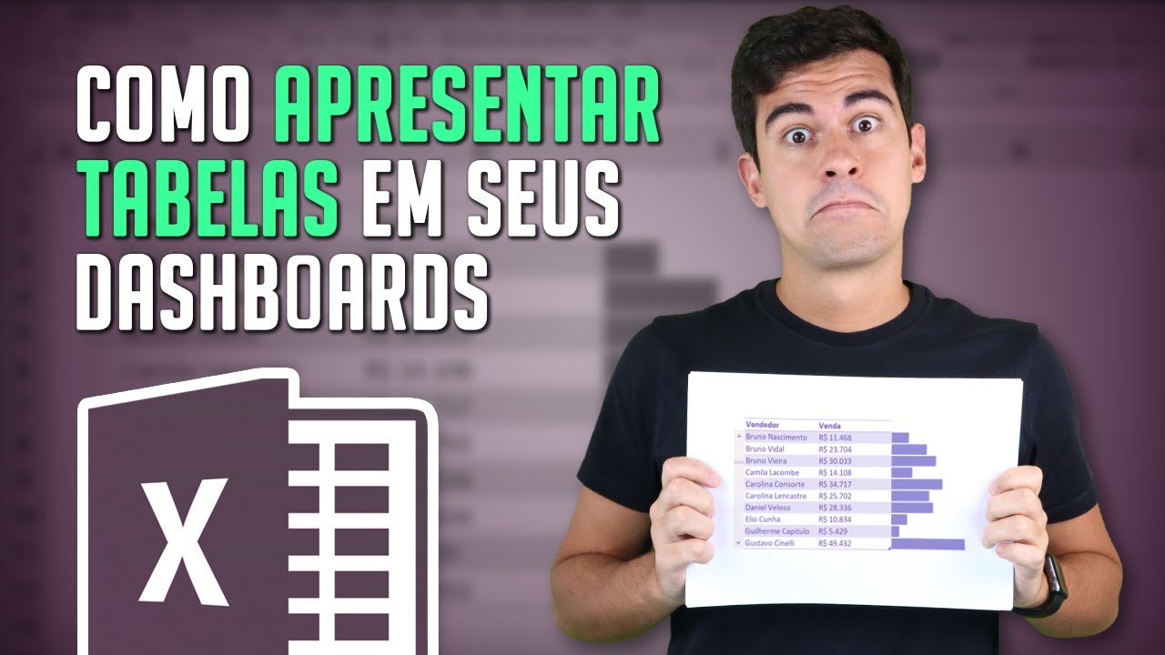 como apresentar tabelas no excel