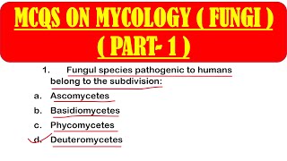 MCQS ON MYCOLOGY (FUNGI) || fungi mcqs questions with answers || PART 1 || MICROBIOLOGY || BOTANY screenshot 3