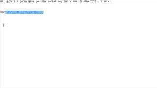 Visual Studio 2012 Ultimate Serial Key!!! {WORKING!!!}