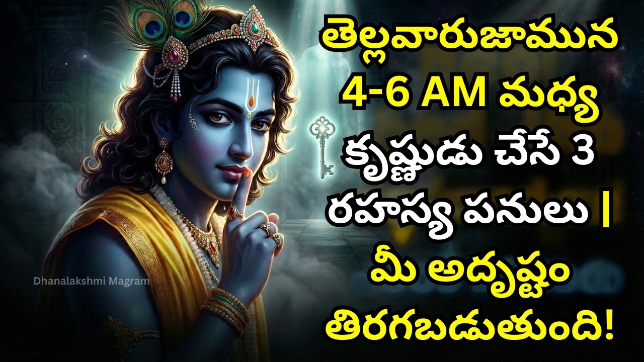 కృష్ణుడు చెప్పిన ఉదయకాల రహస్యాలు.. 4 AM నుండి 6 AM మధ్య ఇవి జరిగితే మీరు కోటీశ్వరులవ్వడం ఖాయం!