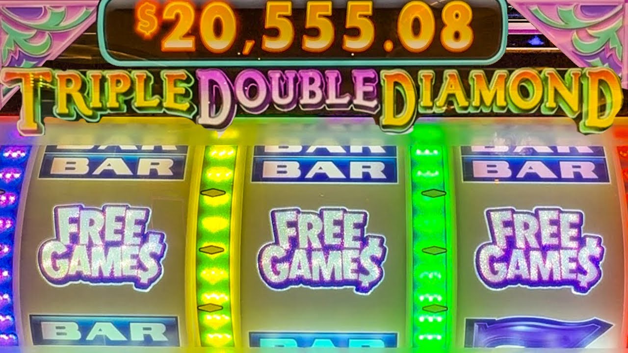 Triple Double Diamond $20,000 Progressive Jackpot Chase Free Games 3 Reel Slot