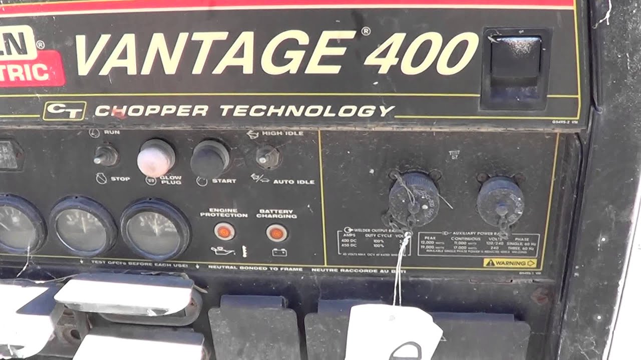 2015 April Consignment Lot 311: Lincoln Vantage 400 Diesel Welder/Generator Hour