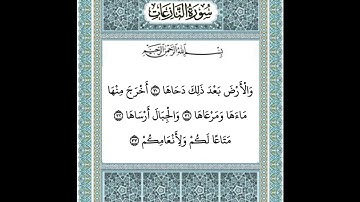 سورة النازعات من ٣٠-٣٣