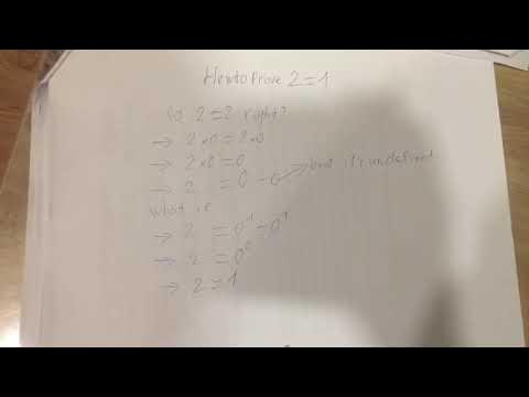 how to prove 1 = 2 - YouTube