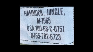 M-1965 JUNGLE HAMMOCK SET UP & ASSEMBLE VIETNAM WAR ERA US MILITARY ISSUE