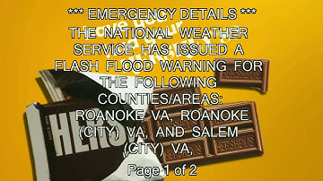 Flash Flood Warning EAS:  Roanoke, VA