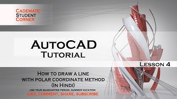 polar coordinate method | Angle working in autocad (In Hindi) |Cademate |Ravi Swami|Autocad tutorial