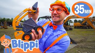 blippi learns about diggers and construction vehicles best of blippi toys vehicles for kids