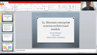 Course Reflection by Sagun Nepali on S3. Illustrate enterprise systems architectural models.