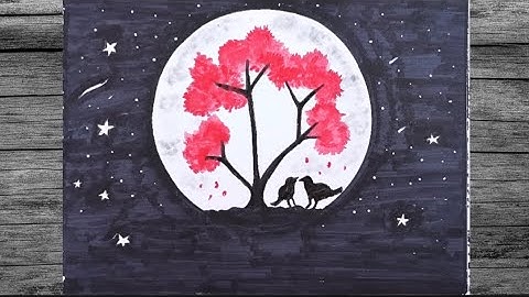 How To Draw Night sky Easy Step By Step Moon and Stars Drawing Tutorial For Beginners With Pencil