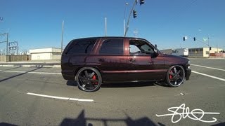 Rollin' on Plasti Dipped 26' Wheels & 25 Series Tires - Bagged Chevy Tahoe