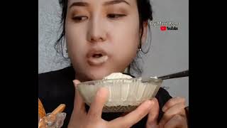 @bymeriasmr273 .. vanilla ice cream #creamy #eating #pasta #mukbang