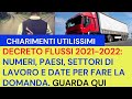 🔴 #DECRETO_FLUSSI 2021 - 2022: quote, numeri, settori e date per chiedere il permesso di soggiorno