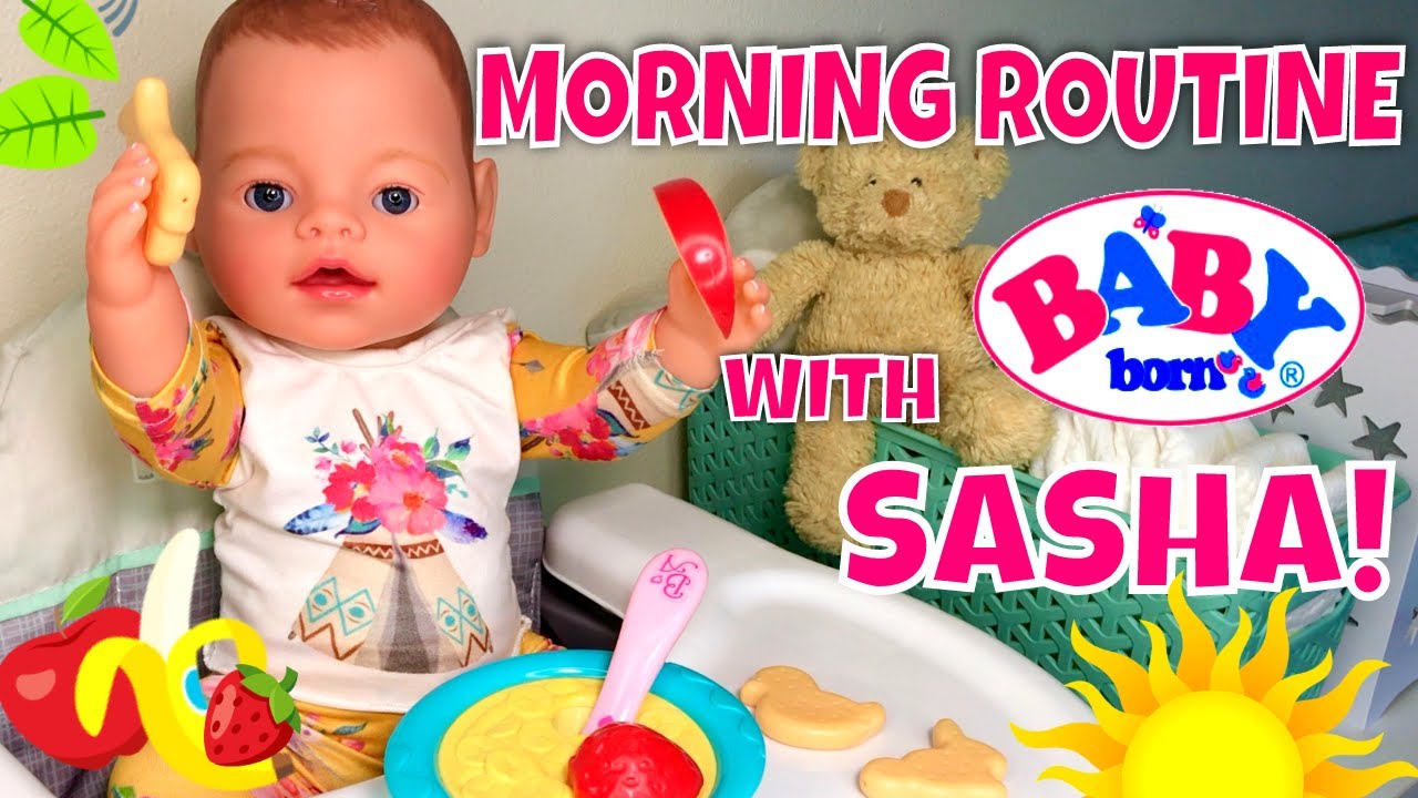 Baby Born Sasha Fun Morning Routine Feeding Changing Helping baby-born-sasha-fun-morning-routine-feeding-changing-helping
